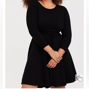Mini Sweater Lace-up Dress
